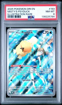 2025 POKEMON DRI EN MISTY'S PSYDUCK ILLUSTRATION RARE PSA 8 - Image 1