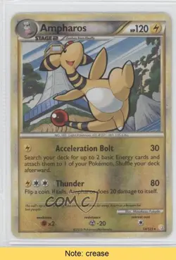 Ampharos Reverse Foil Pokemon HeartGold & SoulSilver #14 2010 READ cd8 - Image 1