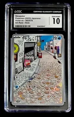 CGC 10 Slowpoke AR 082 Violet EX SV1v Japanese Art Rare Pokemon Card Gem Mint - Image 1