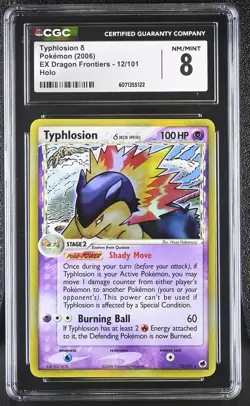 CGC 8 Typhlosion 2006 EX Dragon Frontiers 12/101 Holo Pokemon Card - Image 1