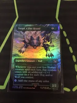 MTG Magic The Gathering Torgal, A Fine Hound Foil FIN Borderless Final Fantasy - Image 1
