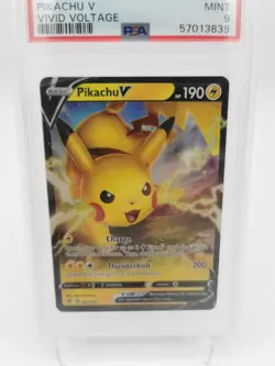 2020 Pokemon SWSH Vivid Voltage Pikachu V #043 PSA 9 - Image 2