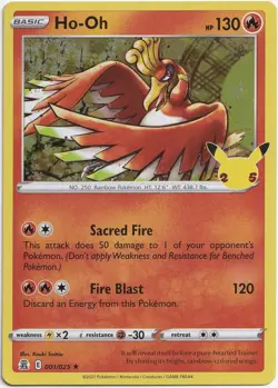 Pokemon Ho-Oh Holo Rare Celebrations 001/025 NM Englisch - Image 1