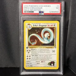 Erika's Dragonair 4/132 Holo Rare Pokemon 2000 Gym Heroes 1st Edition PSA 7 NM - Image 1