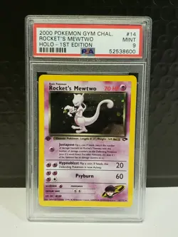 Pokemon First Edition Gym Challenge Rocket's Mewtwo Holo RARE PSA 9 MINT - Image 1