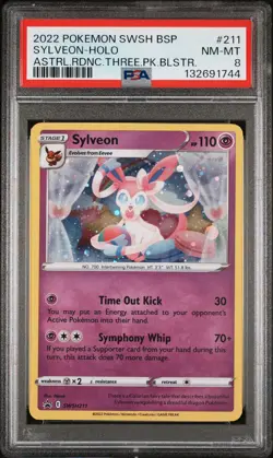 2022 POKEMON SWSH BLACK STAR PROMO #211 SYLVEON-HOLO PSA 8 - Image 1