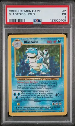 PSA 1 PR 1999 Base Set Blastoise 2/102 Holo Pokemon WOTC ✨🔥SHIPS FAST💨 - Image 1
