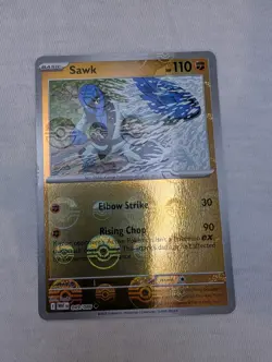 Sawk 49/86 White Flare Poke Ball Reverse Holo Pokemon Card NM - Image 1