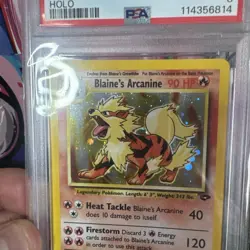 2000 POKEMON GYM CHALLENGE HOLO #1 BLAINE'S ARCANINE PSA 8 - Image 2