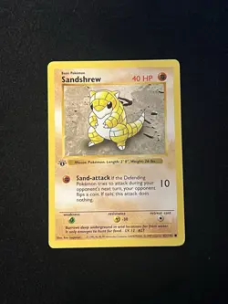 3x Sandshrew 062/102 1st Edition - Pokemon Base Set 1st Edition (Shadowless) - Image 1