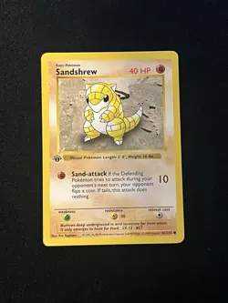 3x Sandshrew 062/102 1st Edition - Pokemon Base Set 1st Edition (Shadowless) - Image 3