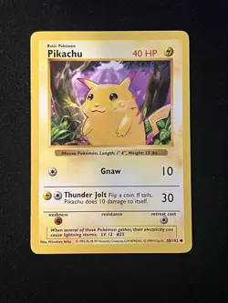 Pikachu (Yellow Cheeks) 58/102 Shadowless - Pokemon Base Set (Shadowless) - Image 3