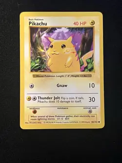 Pikachu (Yellow Cheeks) 58/102 Shadowless - Pokemon Base Set (Shadowless) - Image 5