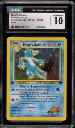 Pokemon Misty's Golduck Gym Challenge 1st Edition Holo Rare #12 CGC 10 Gem Mint - Image 1