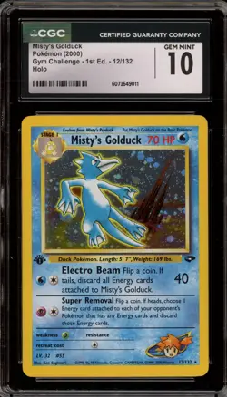 Pokemon Misty's Golduck Gym Challenge 1st Ed Holo Rare #12 CGC 10 Gem Mint - Image 1