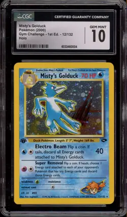 Pokemon Misty's Golduck Gym Challenge 1st Edition Holo Rare #12 CGC 10 Gem Mint - Image 1