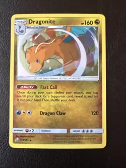 Pokemon Dragonite 119/181 Cosmos Holo Sun & Moon Team Up - Image 1