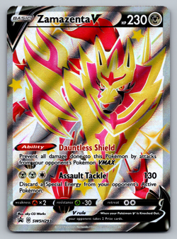 Zamazenta V Pokemon Sword & Shield SWSH293 Shiny Full Art Black Star Promo NM - Image 1