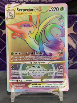 Pokemon TCG Silver Tempest -196/195 Serperior Vstar Secret Rare Rainbow - Image 1