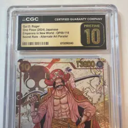 One Piece TCG Gol D. Roger OP09-118 SEC Alt Art Parallel CGC 10 Pristine - Image 3