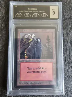 MTG Alpha Mountain Brown Sky Gem Mint 9! - Image 1