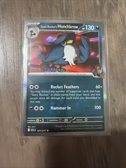 Team Rocket’s Honchkrow 127/217 Holo Rare Ascended Heroes Pokemon TCG - Image 1