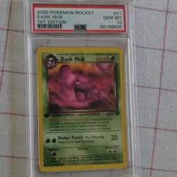 Team Rocket Dark Muk 41/82 1st Edition PSA 10 Pokemon - Image 1