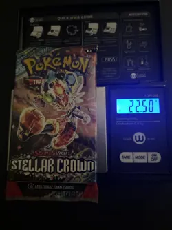 Heavy! 22.50 Gram Pokemon Stellar Crown Booster Pack Sealed - Image 1