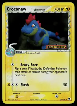 Pokemon Card - Croconaw Dragon Frontiers 27/101 Uncommon Reverse Holo Stamped - Image 1