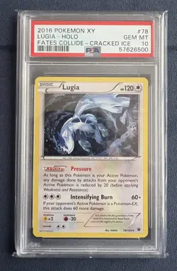 2016 POKEMON XY FATES COLLIDE CRACKED ICE #78 LUGIA HOLO DECK POP 68 PSA 10 - Image 1