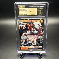 2017 Pokemon Sun & Moon Guardians Rising Lycanroc GX CGC Pristine 10 🔥POP 1 🔥 - Image 1