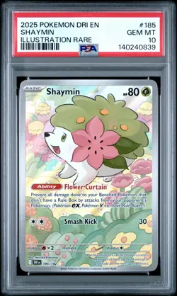PSA 10 SHAYMIN 185/182 ILLUSTRATION RARE DRI EN-DESTINED RIVALS POKEMON - Image 1