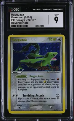Pokemon Rayquaza EX Deoxys Reverse Holo Rare CGC 9 Mint - Image 1