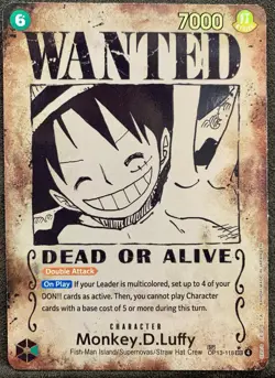 One Piece TCG English OP13-118 Monkey D Luffy Wanted Poster SP Alt Art - Image 1