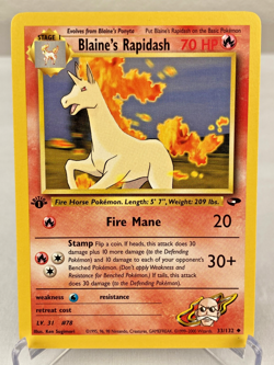 Blaine's Rapidash 33/132 Gym Challenge Pokemon Card 1st Edition - Lightly Played - Image 1