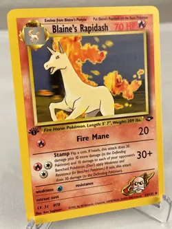 Blaine's Rapidash 33/132 Gym Challenge Pokemon Card 1st Edition - Lightly Played - Image 2