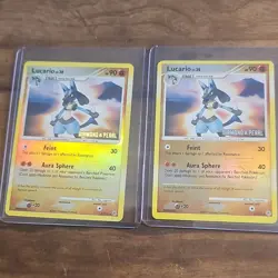 Pokemon Lucario Diamond & Pearl Holo 6/130 Nintendo Card Lot x2 - Image 1