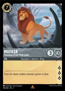 4x Mufasa - Champion of the Pride Lands - 185/204 - Rare - Cold Foil NM-Mint Dis - Image 1