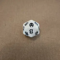 MtG Magic the Gathering Apocalypse Spindown Life Counter White D20 Die - Image 1