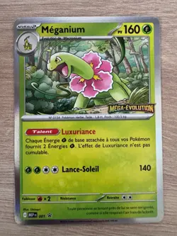 Carte Pokemon Meganium MEP 001 Promo Stamp Mega Evolution FR Neuve Kit AP - Image 1