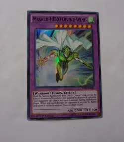 Masked HERO Divine Wind SDHS-EN043 (Super Rare, 1st Edition, Lightly Played LP) - Image 1