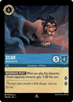 1x Scar - Mastermind - 158/204 - Rare - Cold Foil NM-Mint Disney Lorcana: The Fi - Image 1