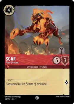 4x Scar - Fiery Usurper - 122/204 - Common - Cold Foil NM-Mint Disney Lorcana: T - Image 1