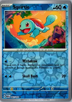 Squirtle Reverse Holo 007/165 Common MEW SV Scarlet & Violet 151 LP Pokemon Card - Image 1