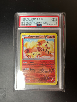 Pokemon 2013 B&W Legendary Treasures Radiant Collection #4/25 Growlithe PSA 9 - Image 1