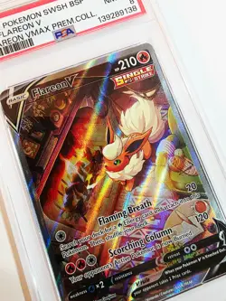 🔥 Flareon V SWSH179 🔥 2021 Pokemon BSP 🔥 VMax Premium Collection 🔥 PSA 8!! - Image 2