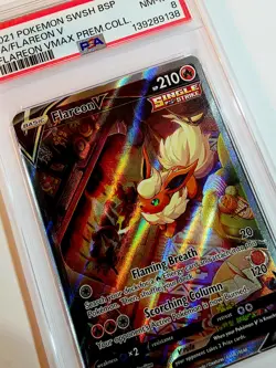 🔥 Flareon V SWSH179 🔥 2021 Pokemon BSP 🔥 VMax Premium Collection 🔥 PSA 8!! - Image 4