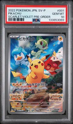 PSA 10 Pikachu 001/SV-P Scarlet & Violet Pre-order Sv Promo Pokemon Japanese - Image 1