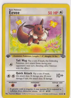 Pokemon TCG Eevee Jungle 51/64 Regular 1999-2000 Wizards Base Set Copyright... - Image 1