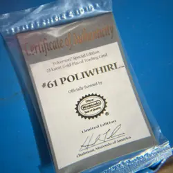 Vintage Pokemon Poliwhirl #61 23K Gold Plated Card w/ Box & COA - Image 4